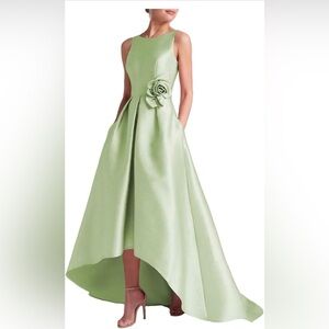 Green Strapless A-line Wedding Dress